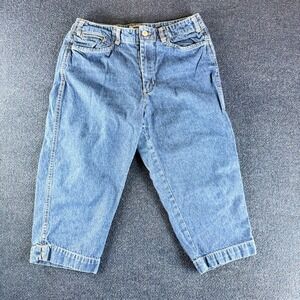 Essentials Style Vintage Denim Capri Pants Medium Wash  Cropped Jeans Size 6